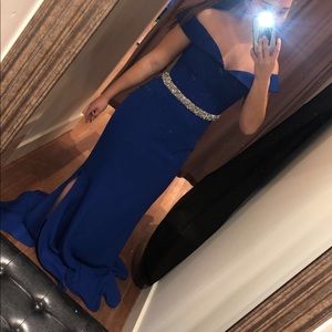 Royal Blue Off The Shoulder Prom Dress
